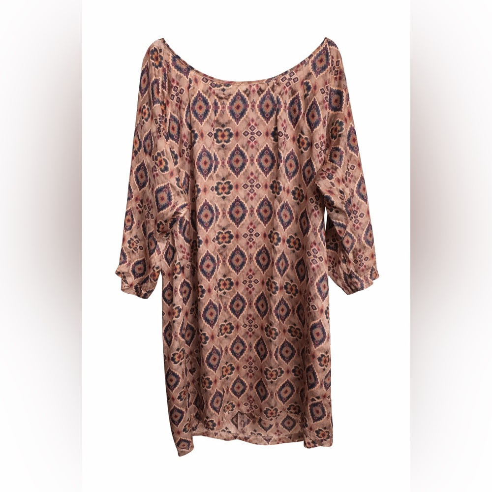 Forever 21 Boho Ikat Print Shift Dress Medium Zip Back